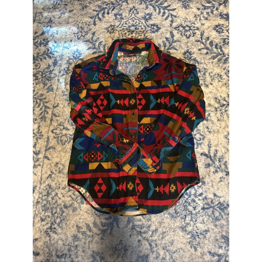 Woolrich Native American Shirt Aztec Tribal Horse Blanket Southwestern M